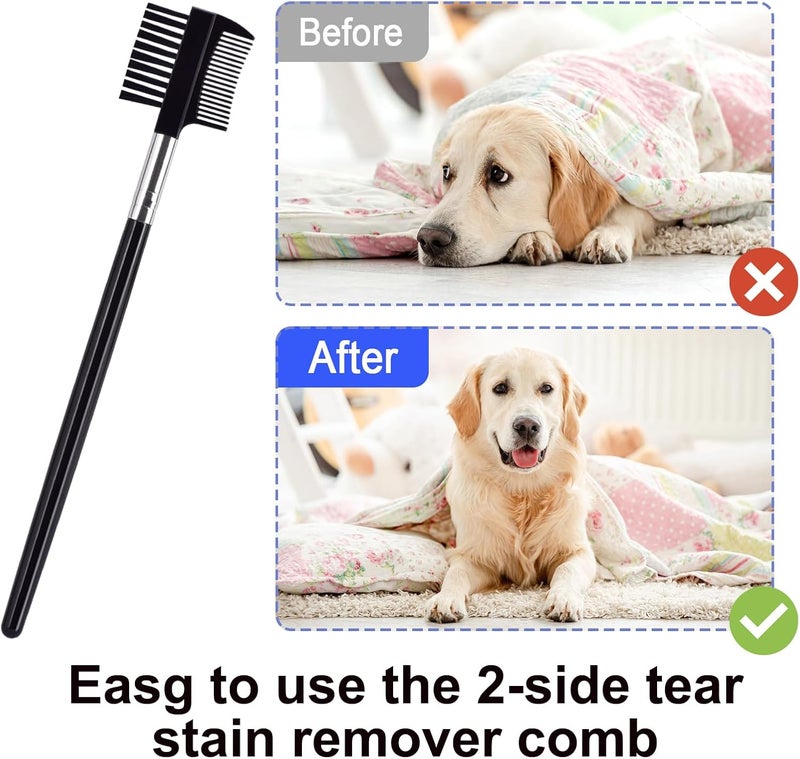 CAPHONT 6 Pack Flea Comb for Cats Dogs,Stainless Steel Dog Cat Grooming Combs With Rounded Teeth,Double-Sided Tear Stain Remover,Dematting Comb For Dogs Cats Ideal for Small, Medium & Large Pets (Blue) - Image 5